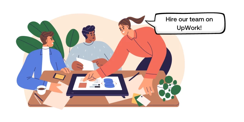 you can hire link building specialist from upwork - photo of team of link building experts